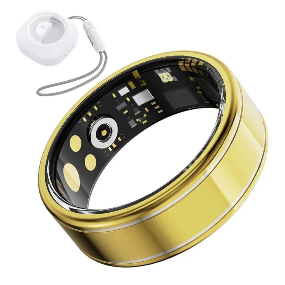 Anarow Fitness Tracker Ring for men gold size 10 smart ring